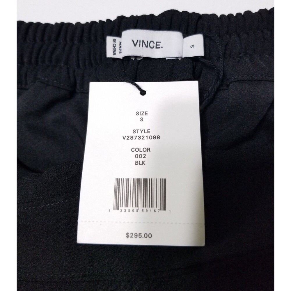 NWT Vince Relaxed Satin Piped Pull-On Trouser Pants in Black Size XS, S $295 - Picture 13 of 14